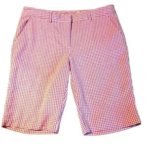 Pink and White Gingham Bermuda Shorts